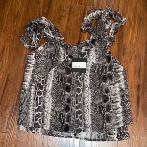 Tank top blouse in snakeskin print